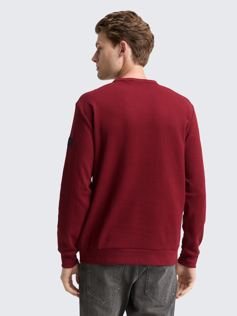 chemise à manches longues à texture gaufrée