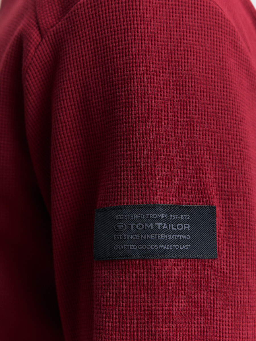 chemise à manches longues à texture gaufrée