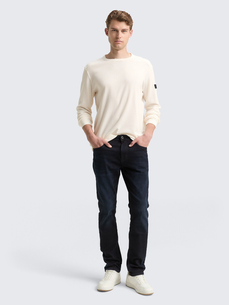chemise à manches longues à texture gaufrée