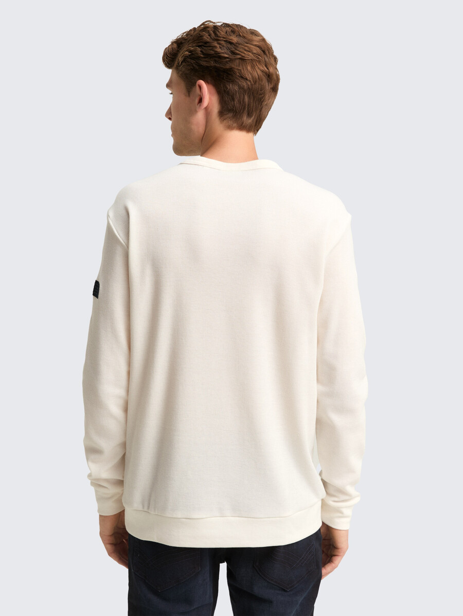 chemise à manches longues à texture gaufrée