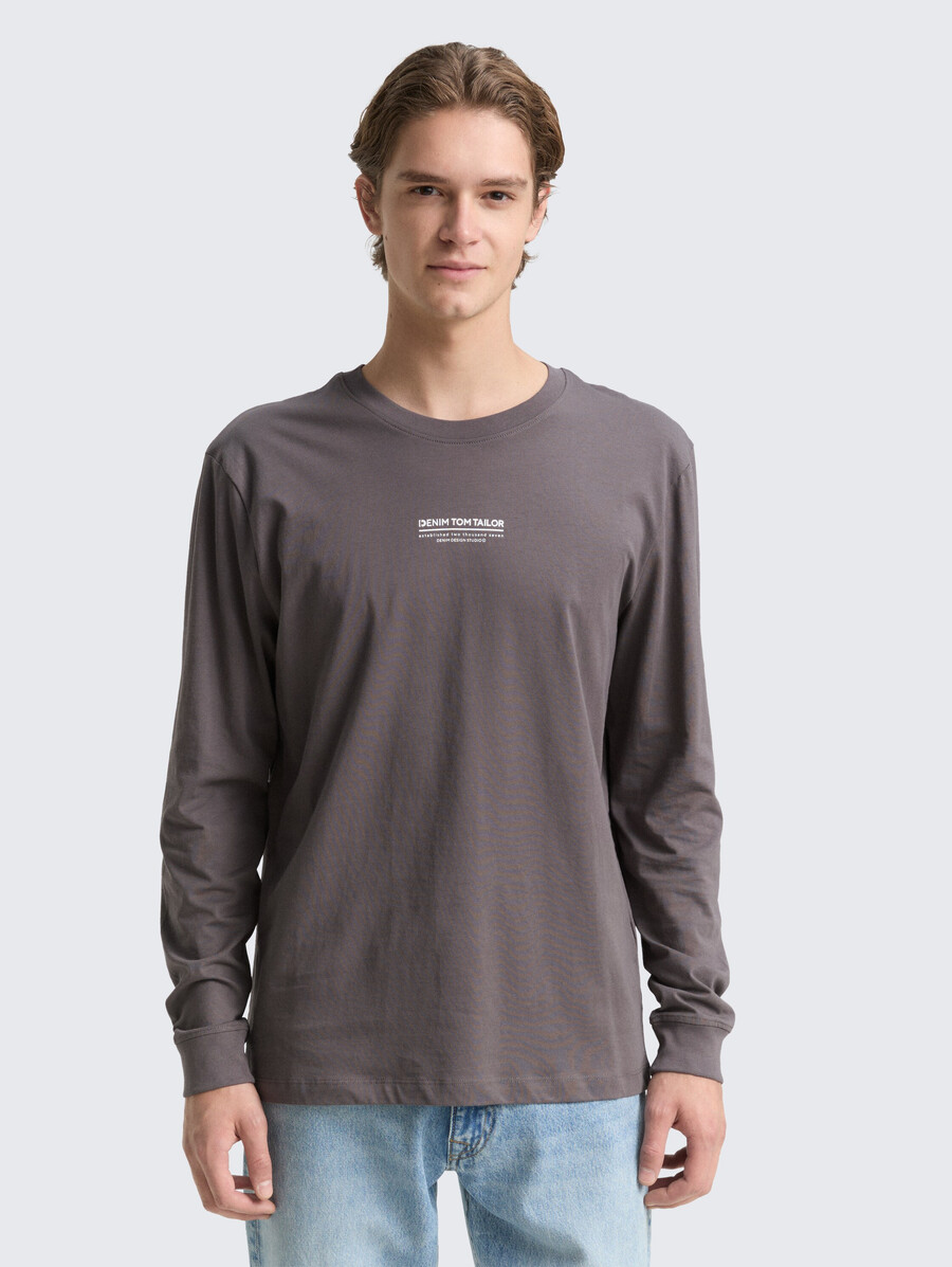chemise à manches longues avec imprimé logo