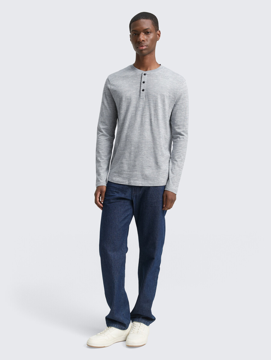 chemise henley à manches longues à laspect chiné