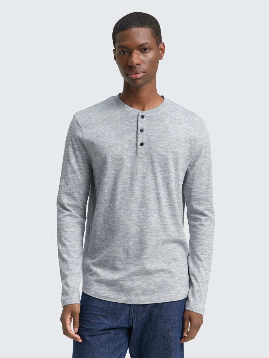chemise henley à manches longues à laspect chiné