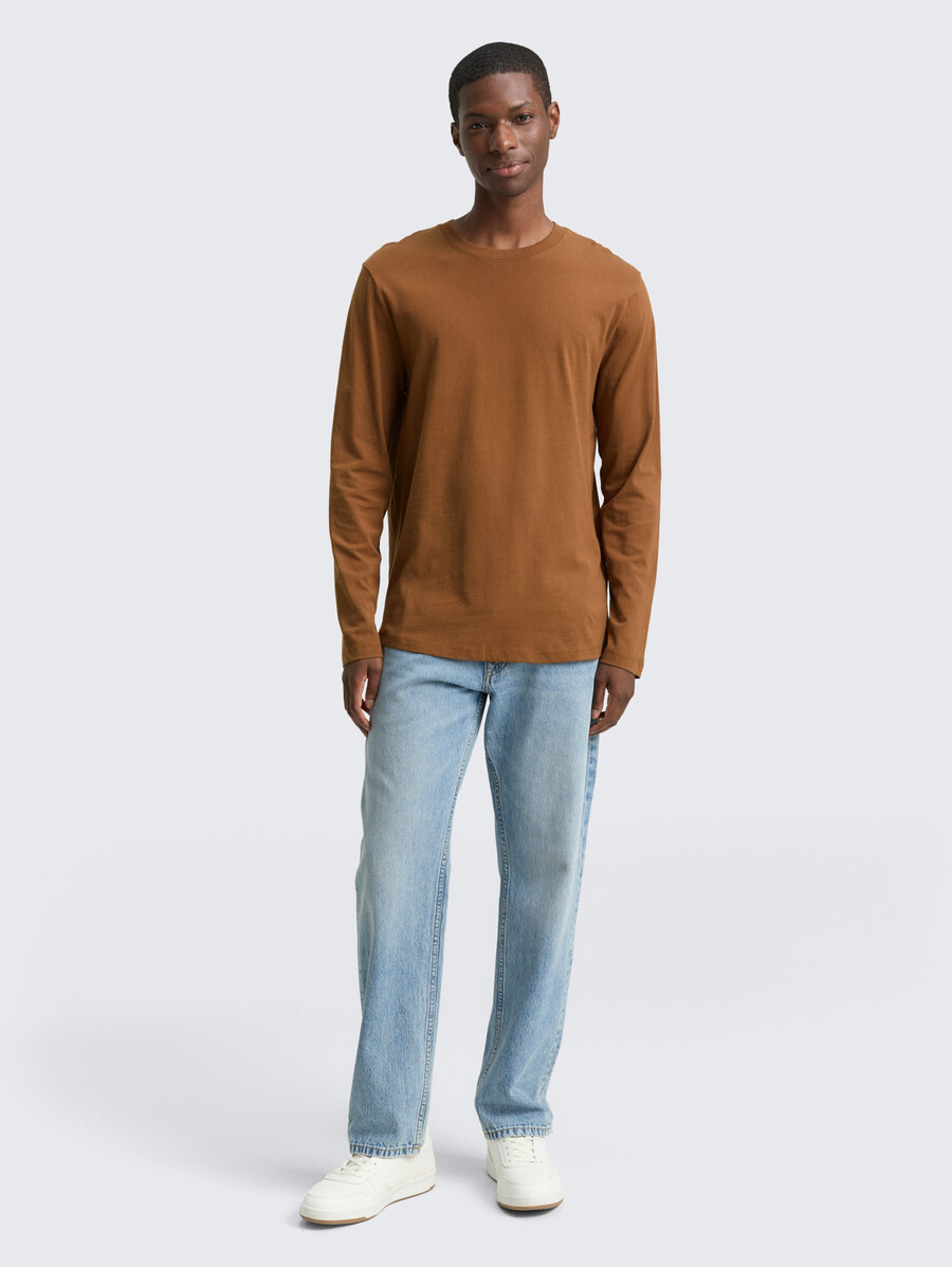 chemise basique à manches longues en coton