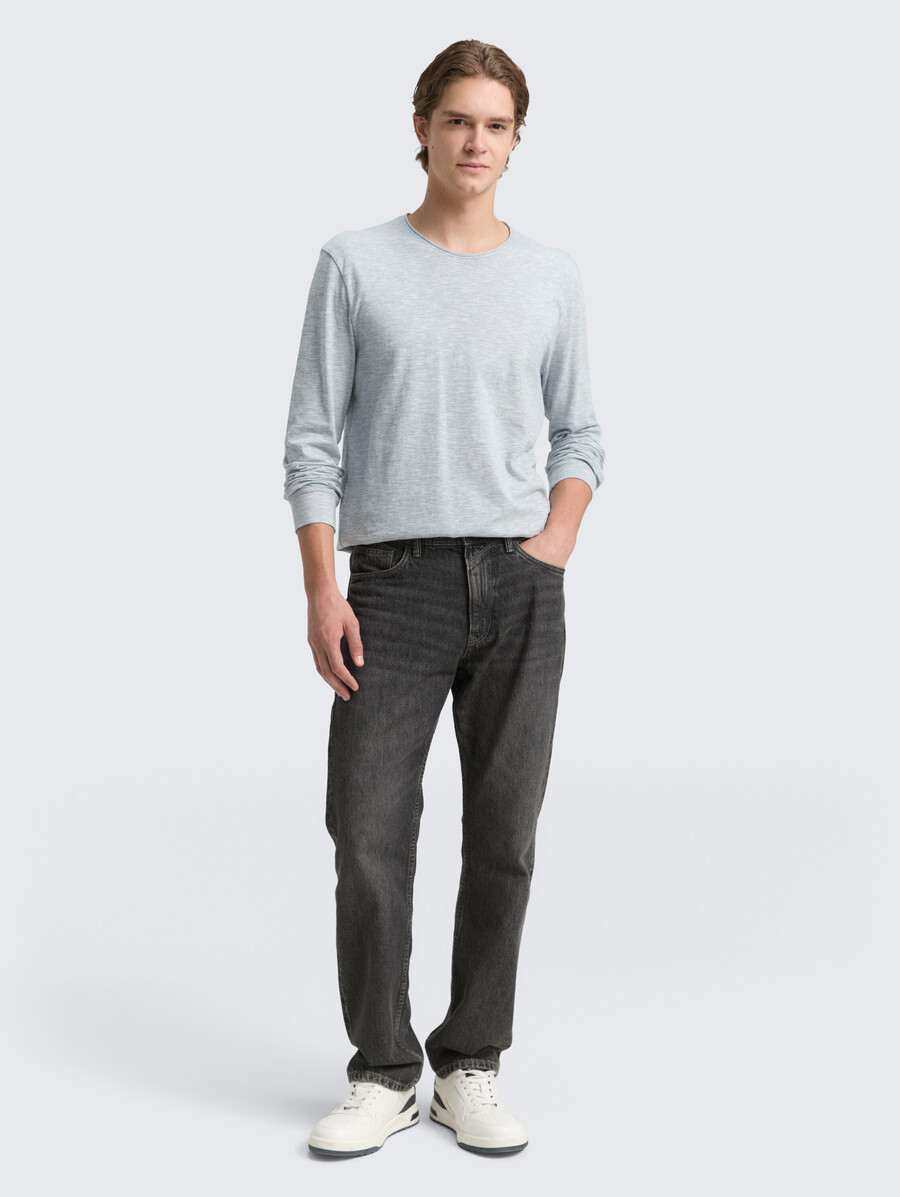 chemise à manches longues à laspect chiné
