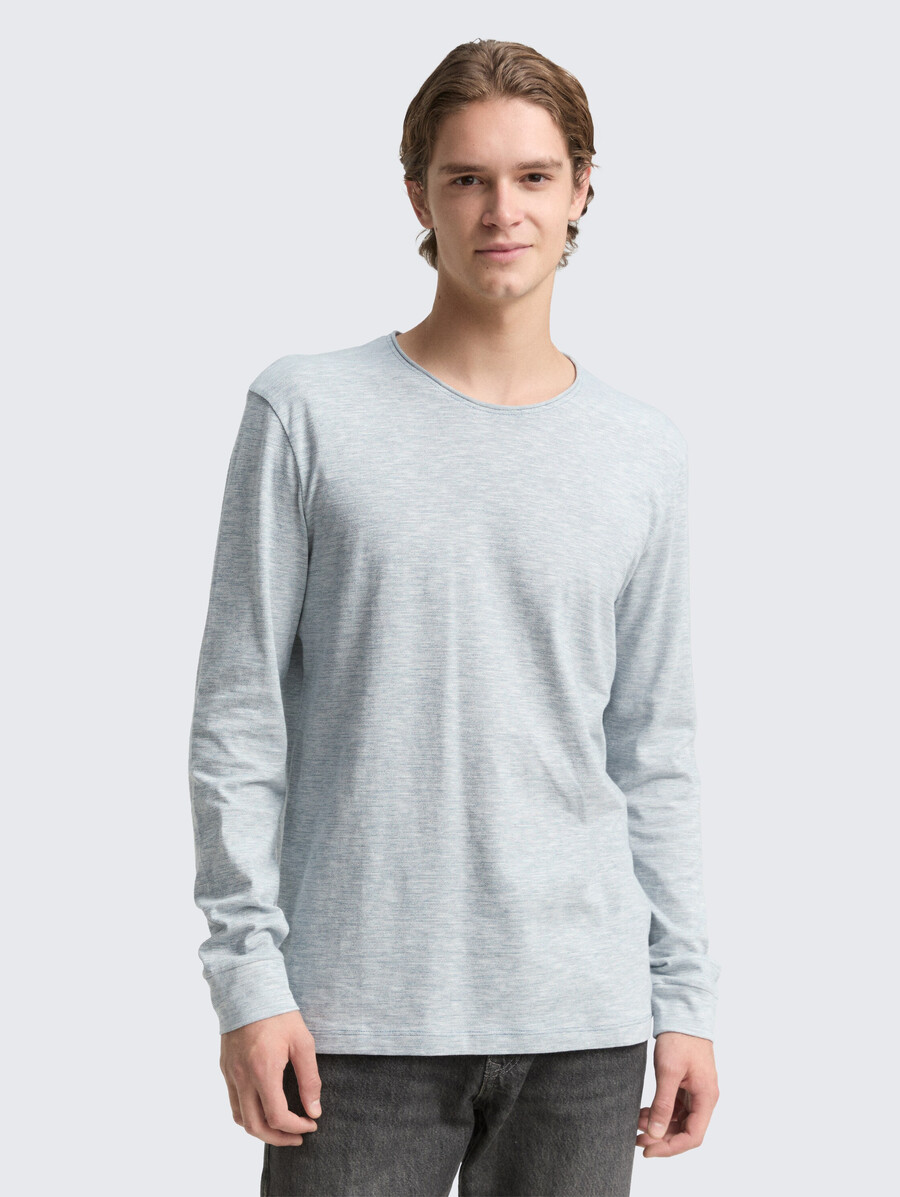 chemise à manches longues à laspect chiné