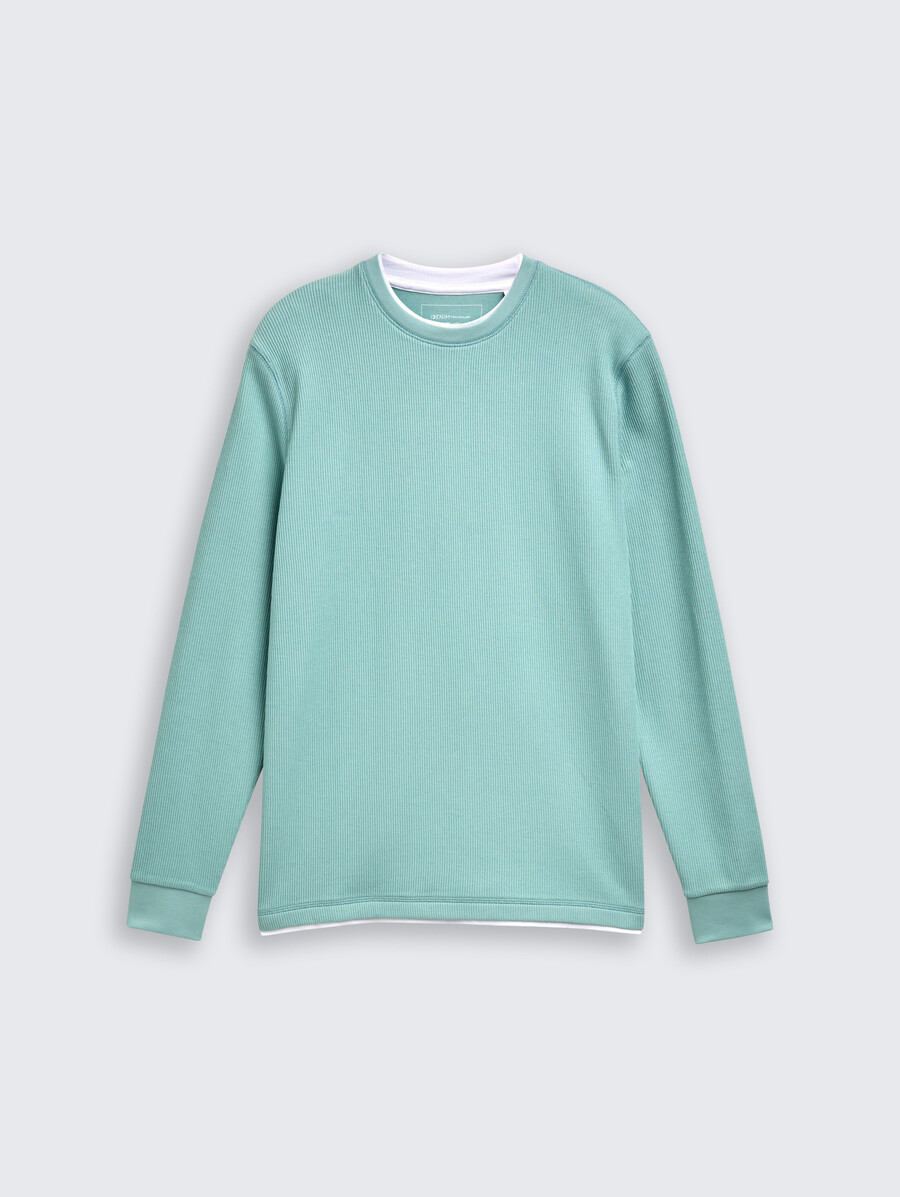 chemise à manches longues au look 2 en 1