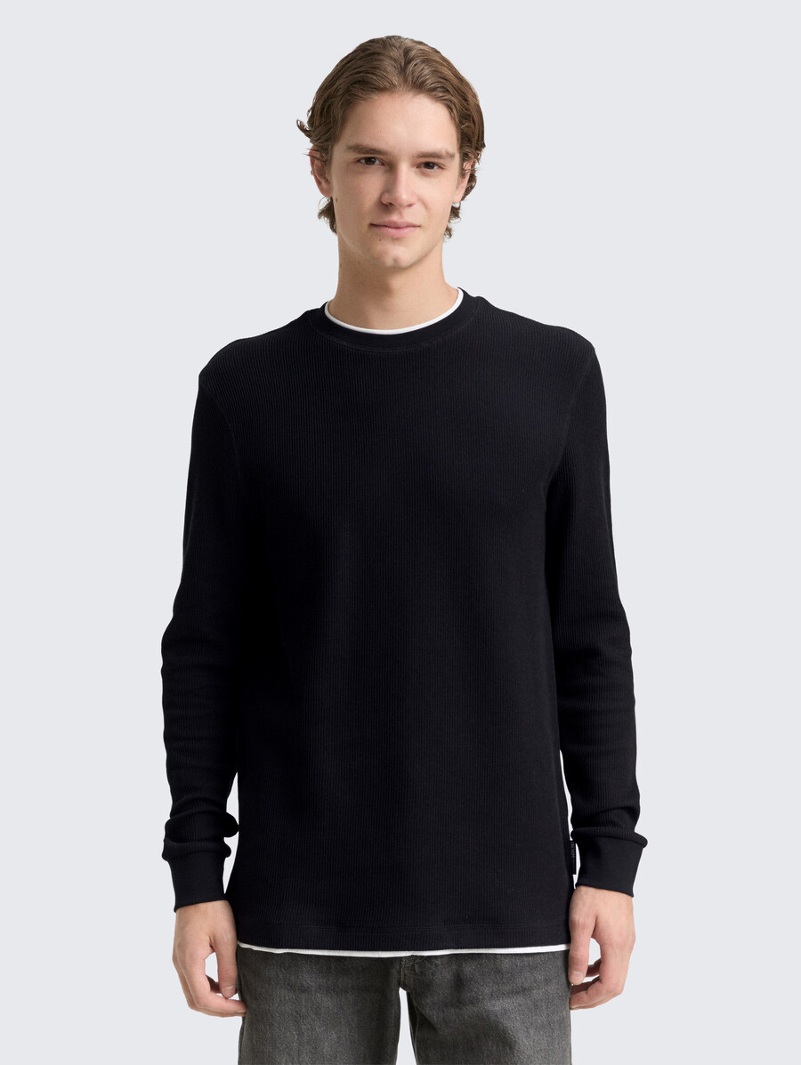 chemise à manches longues au look 2 en 1