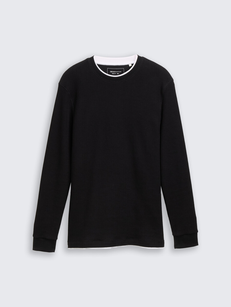 chemise à manches longues au look 2 en 1