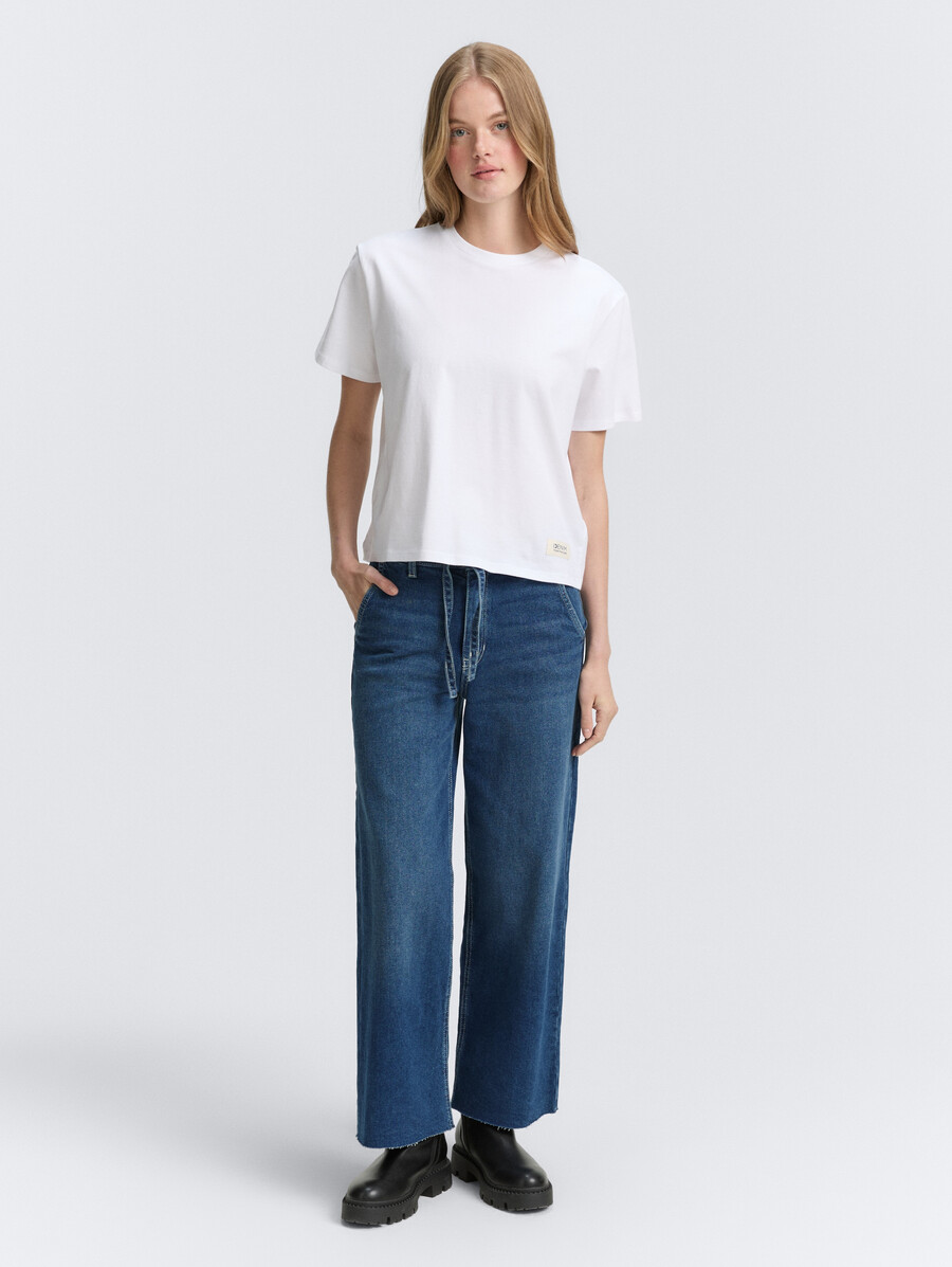 ttmija jupe-culotte en jean avec ceinture