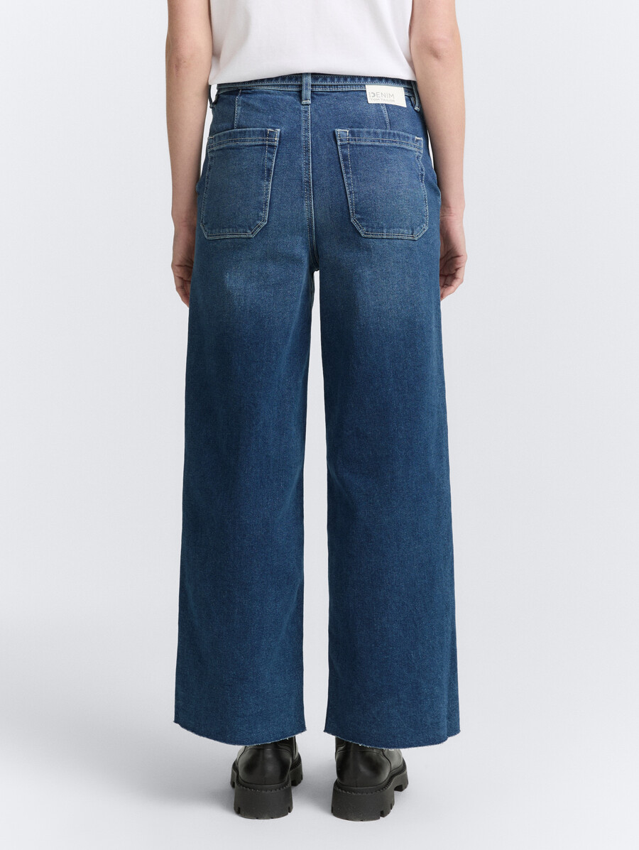 ttmija jupe-culotte en jean avec ceinture