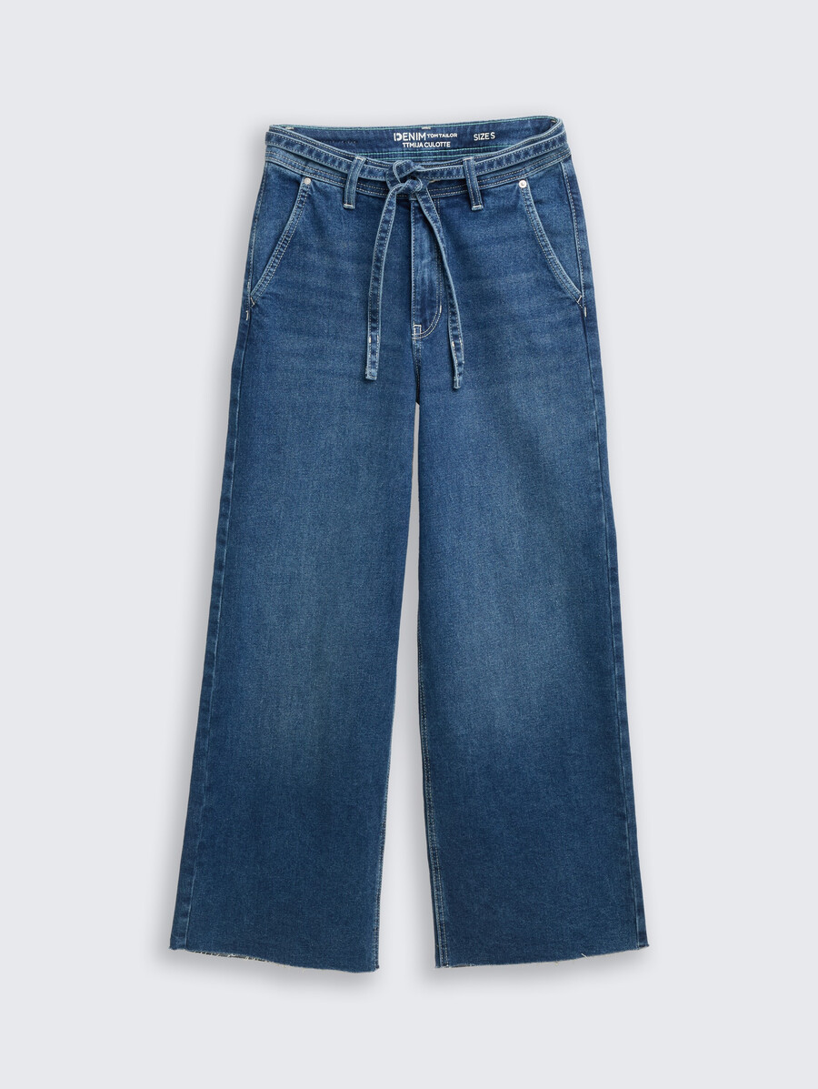 ttmija jupe-culotte en jean avec ceinture
