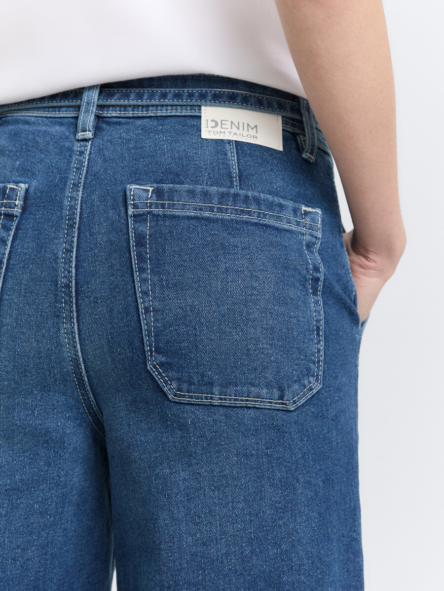 ttmija jupe-culotte en jean avec ceinture