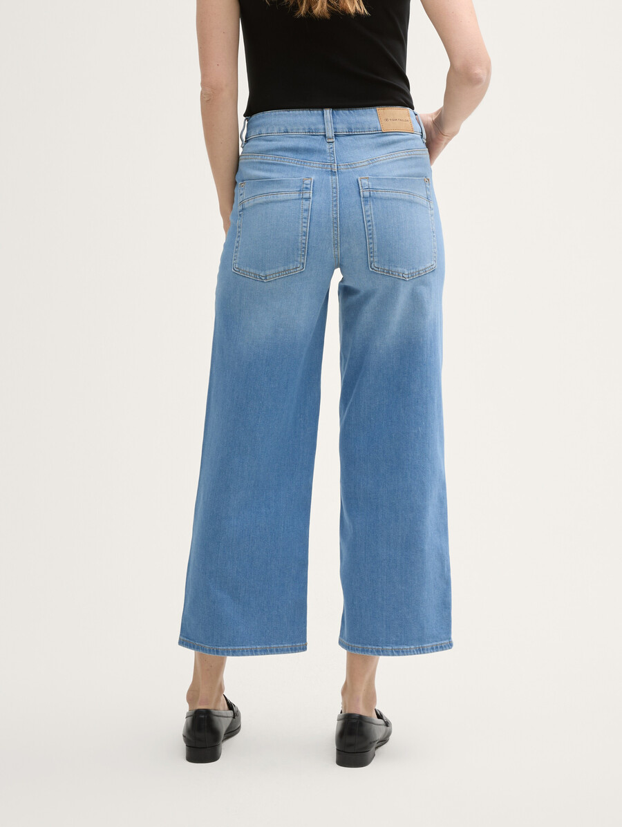 jean culotte à patte de boutonnage