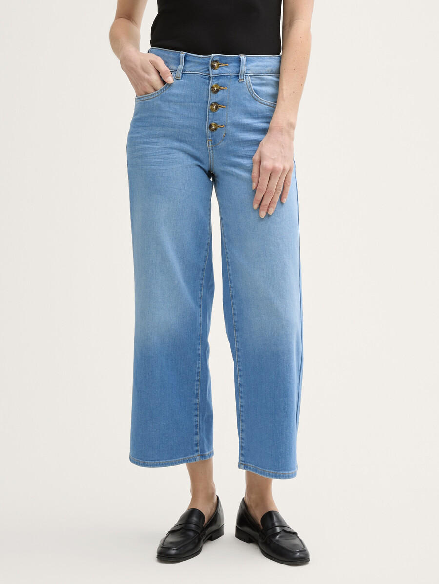 jean culotte à patte de boutonnage