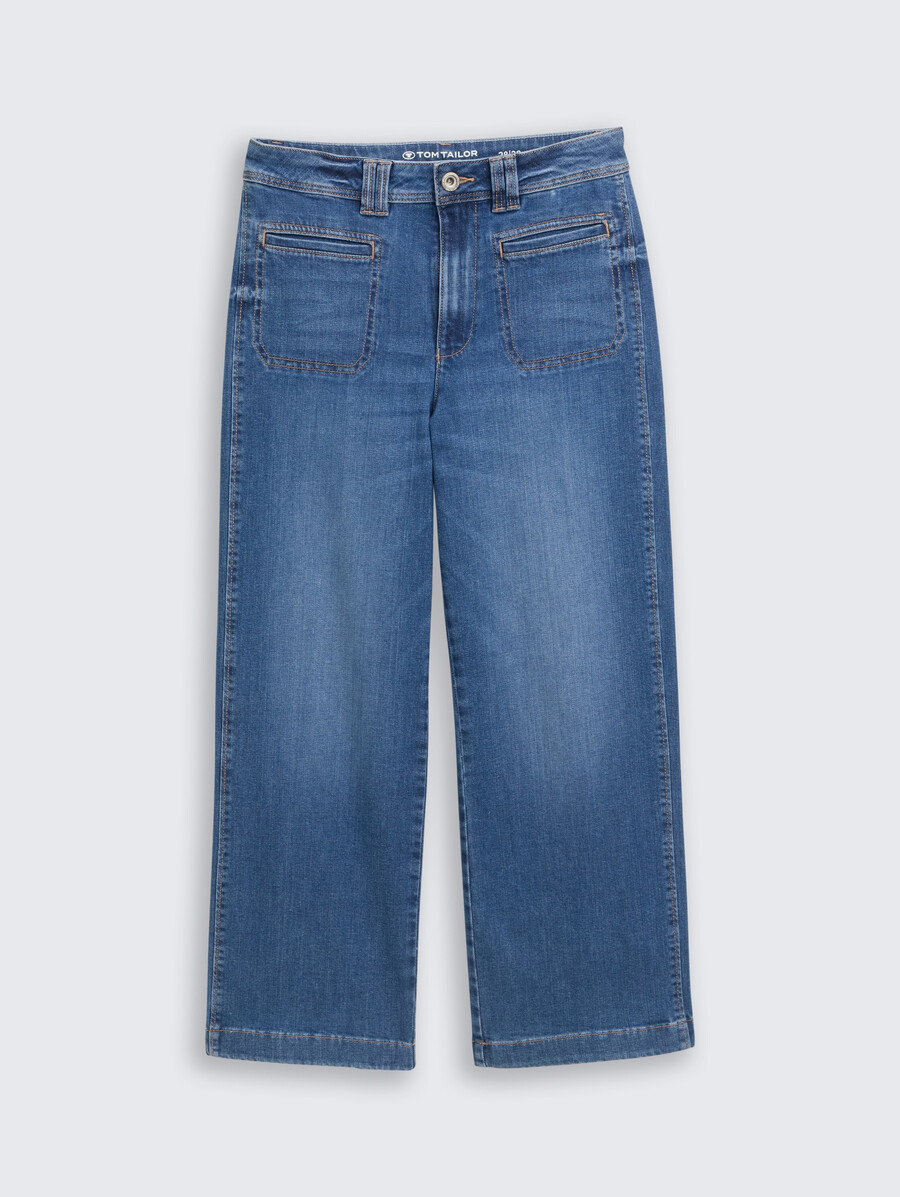 jean culotte à patte de boutonnage