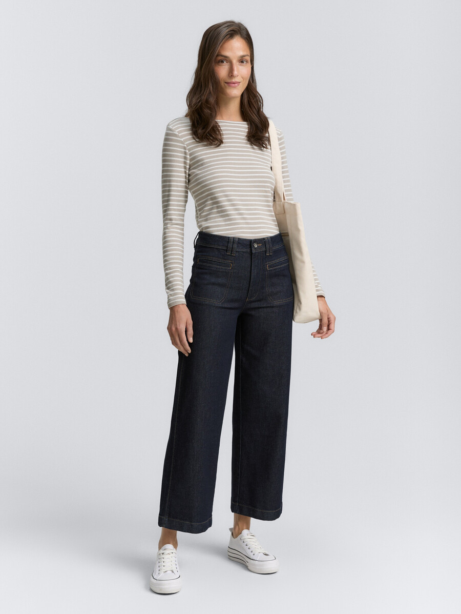 jean culotte à patte de boutonnage