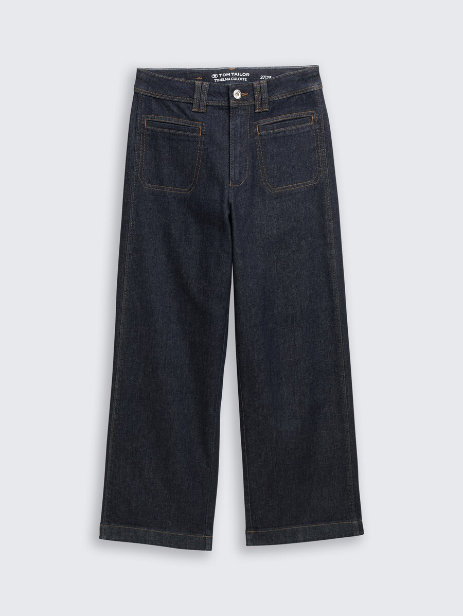 jean culotte à patte de boutonnage