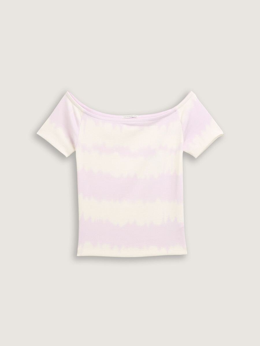 t-shirt côtelé à laspect batik