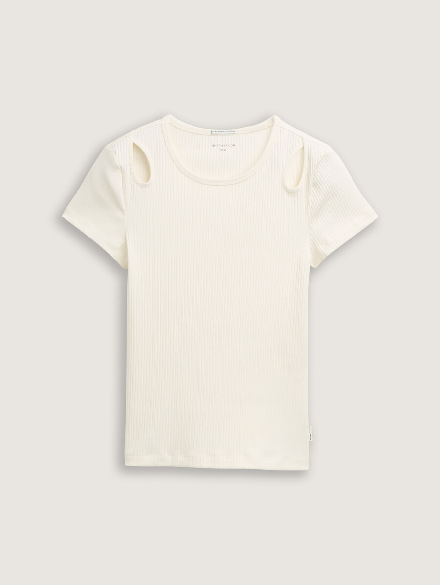 t-shirt côtelé avec découpes