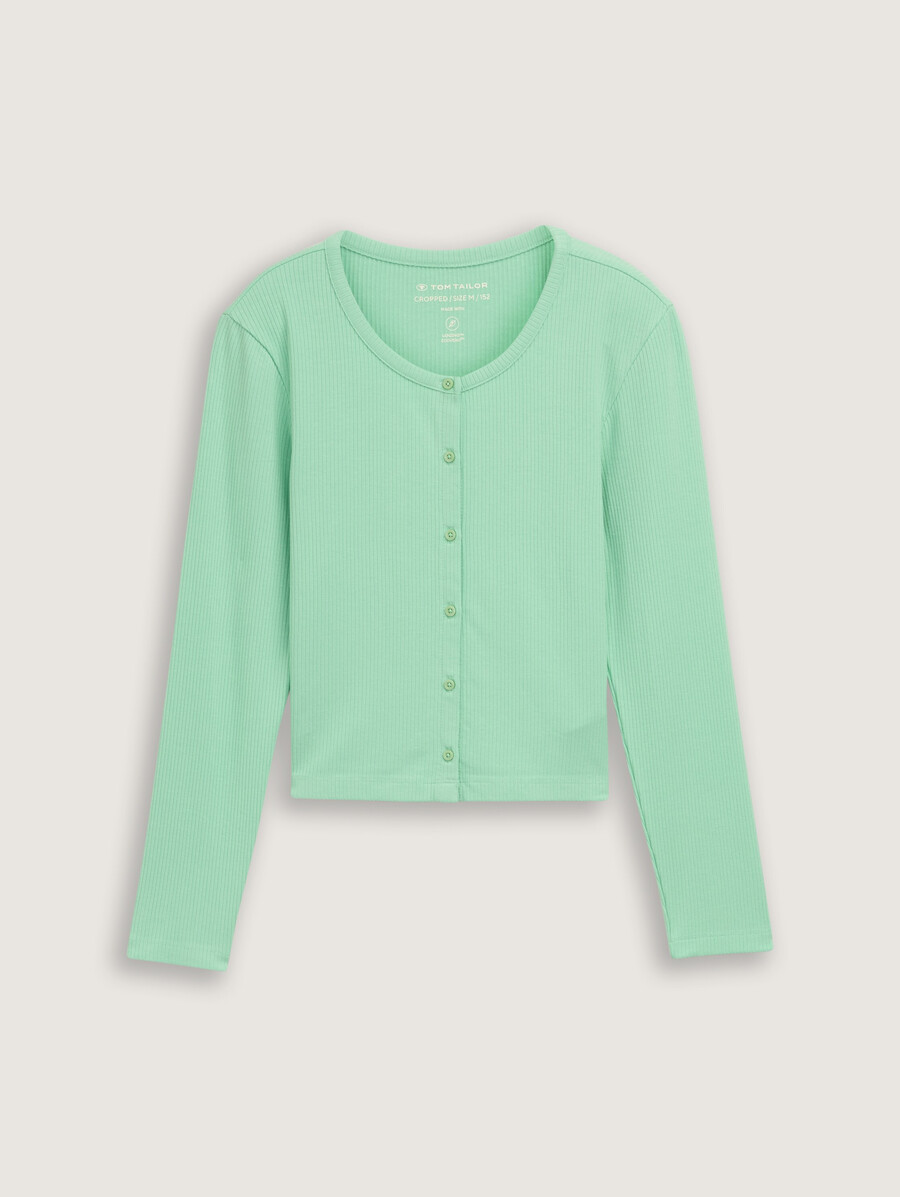 chemise courte à manches longues avec patte de boutonnage