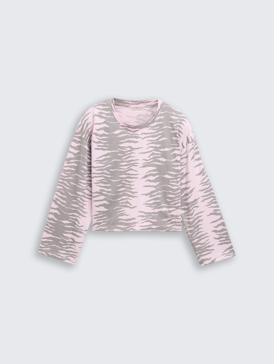 chemise courte à manches longues à motifs