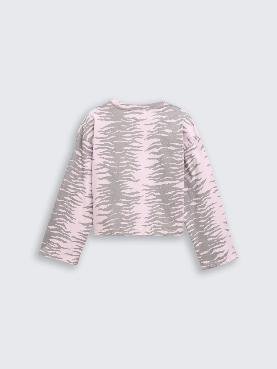 chemise courte à manches longues à motifs