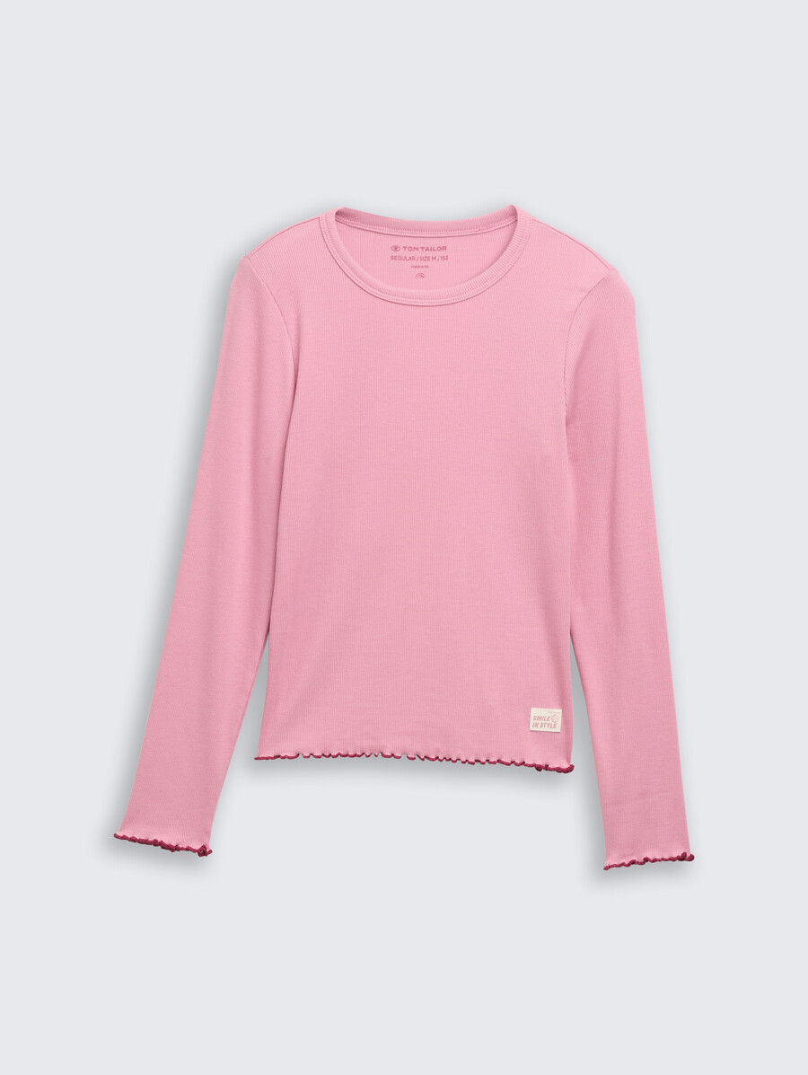 chemise basique côtelée à manches longues