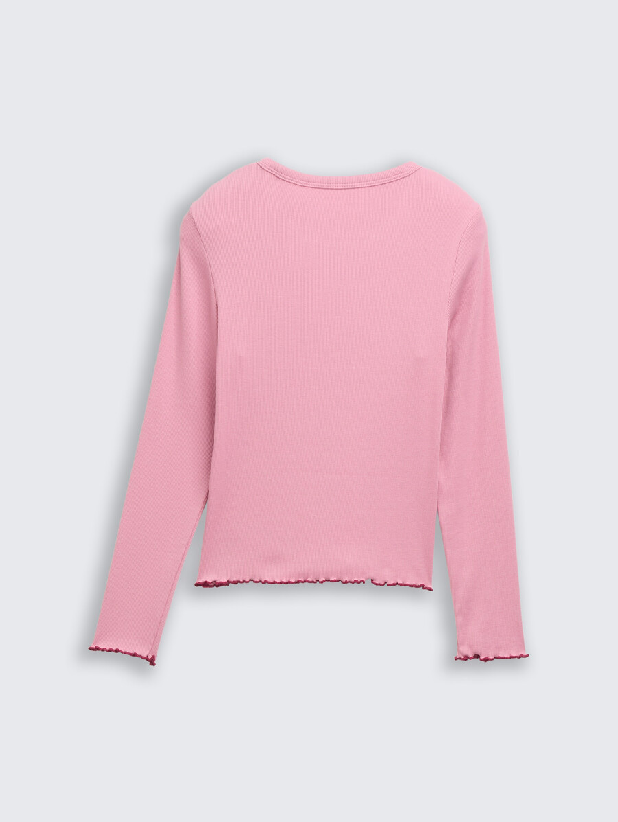 chemise basique côtelée à manches longues