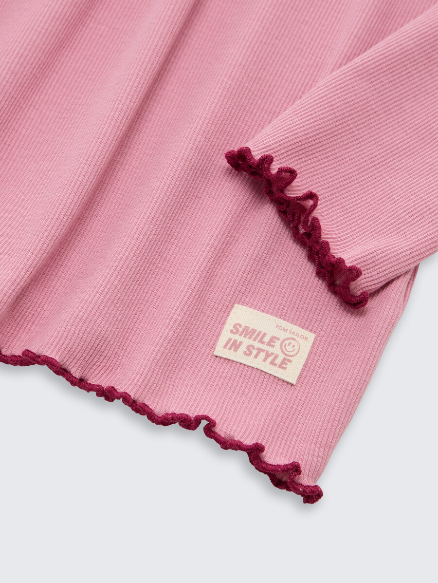 chemise basique côtelée à manches longues