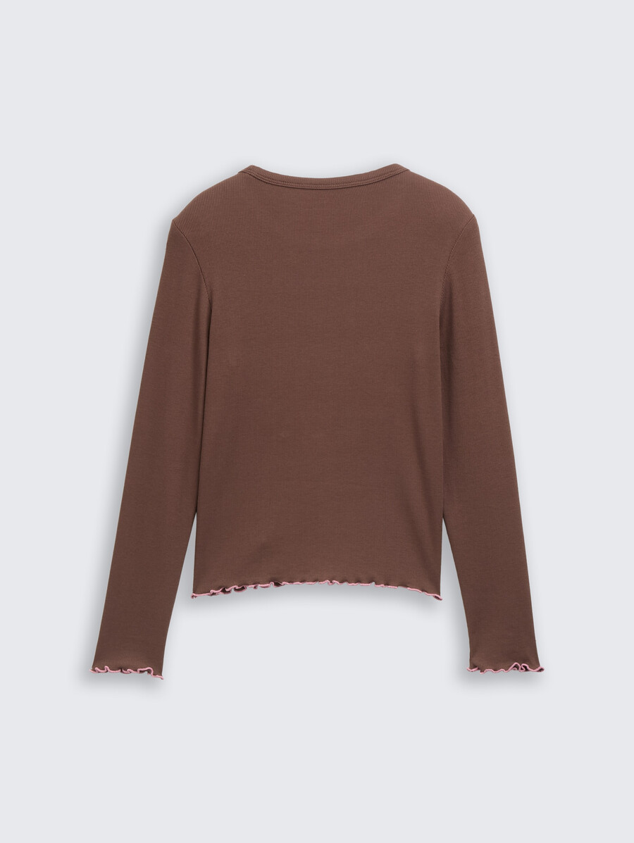 chemise basique côtelée à manches longues