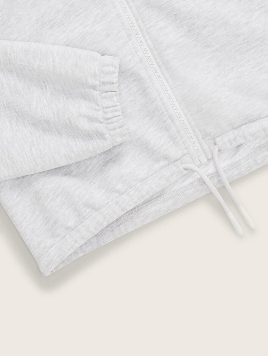 sweat-shirt à capuche court effet chiné