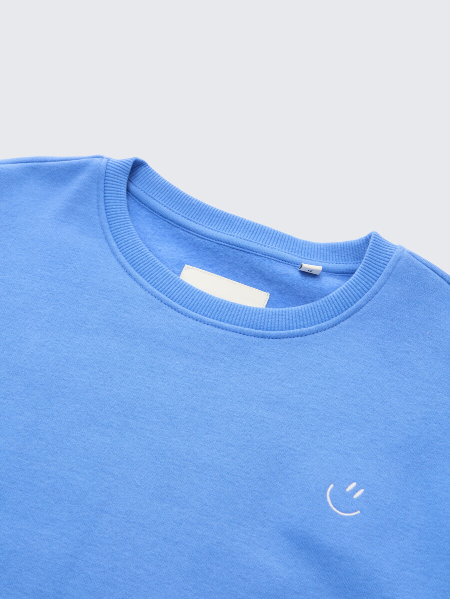 sweat-shirt court brodé