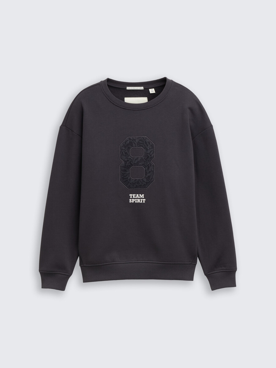 sweat-shirt oversize avec application