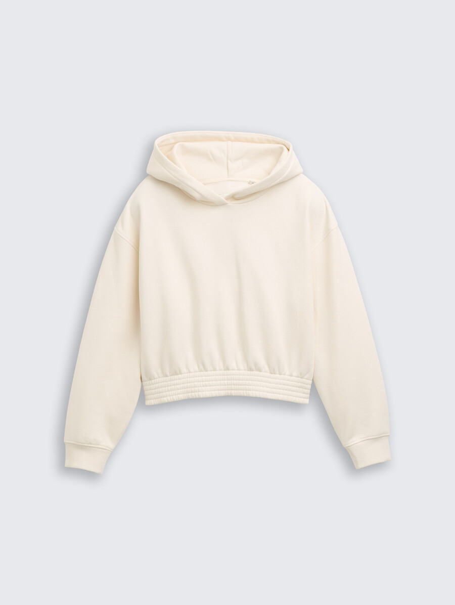 sweat à capuche court imprimé