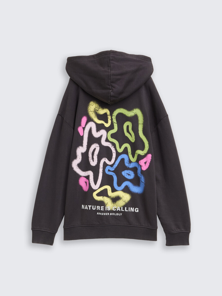 sweat à capuche oversize avec imprimé au dos