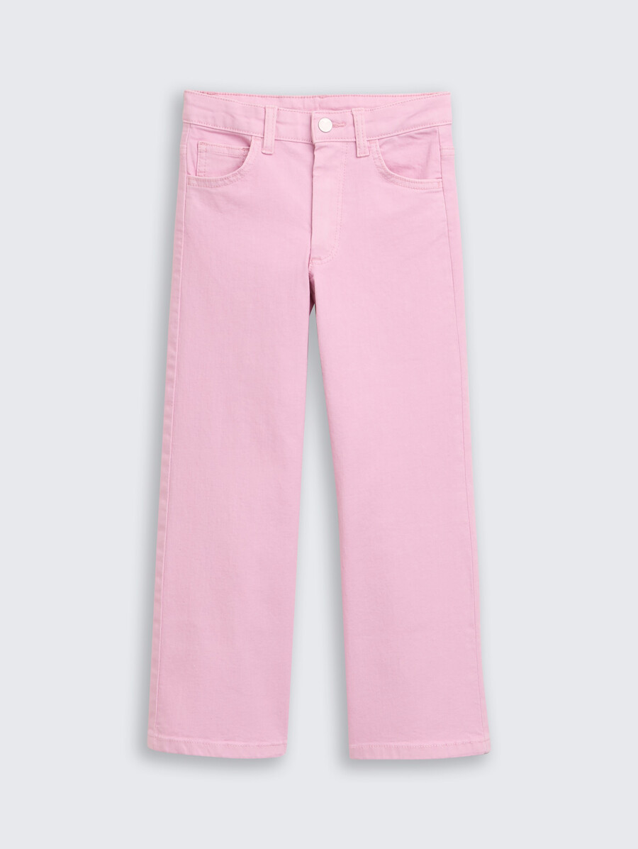 jean à jambes larges avec détails en forme de cœur