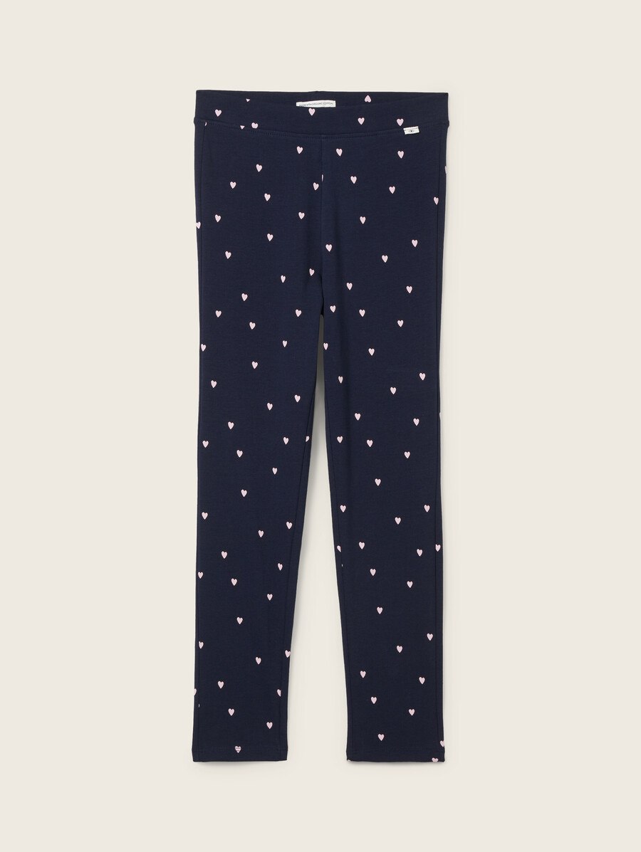 leggings à motifs de cœurs sur toute la surface