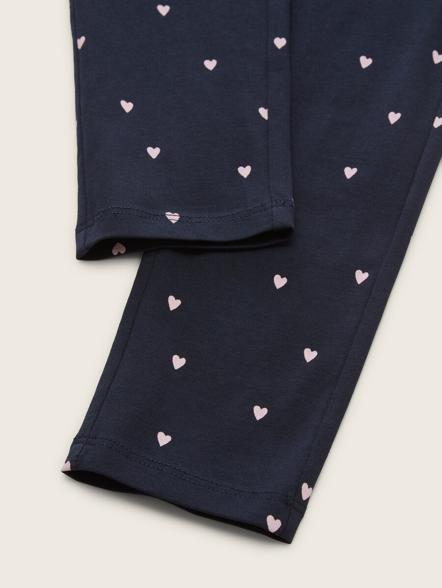 leggings à motifs de cœurs sur toute la surface