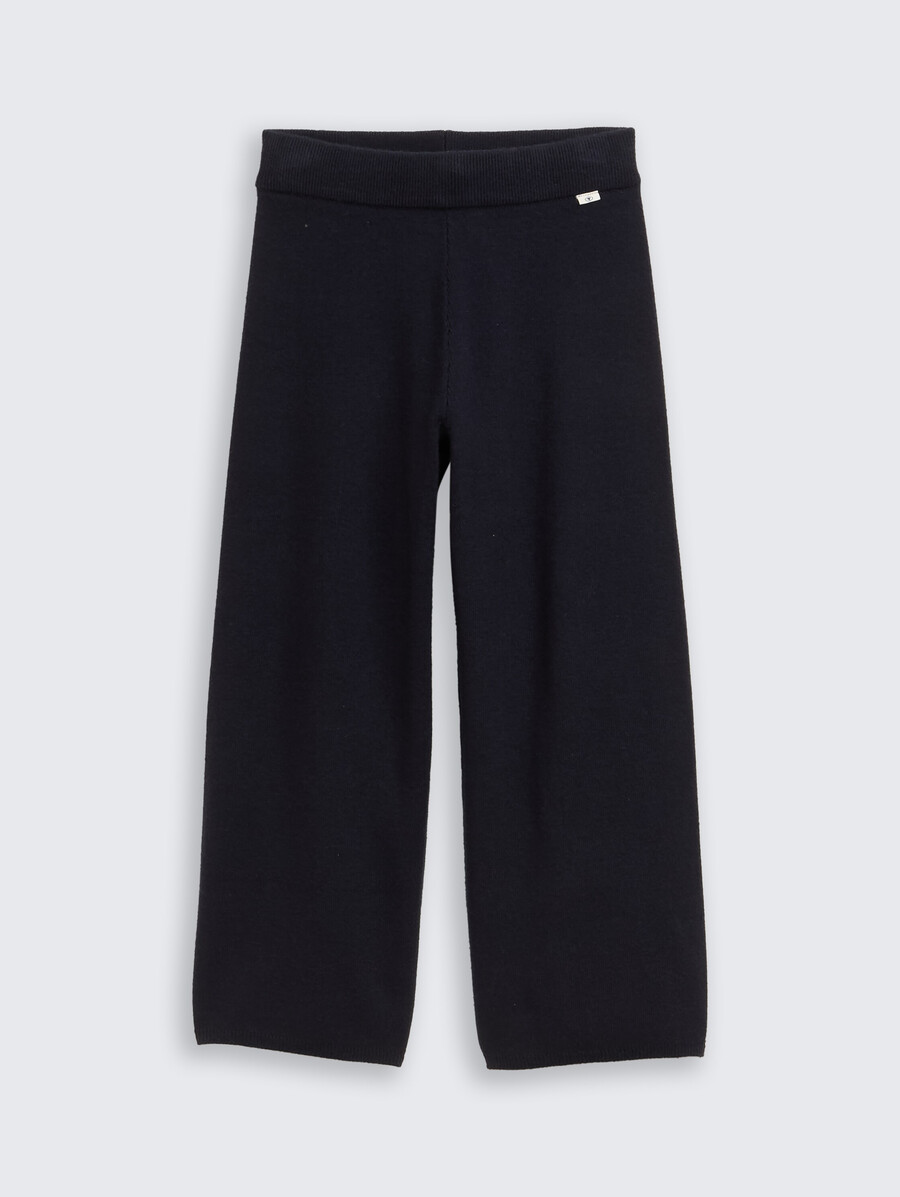 pantalon en maille confortable à jambes larges