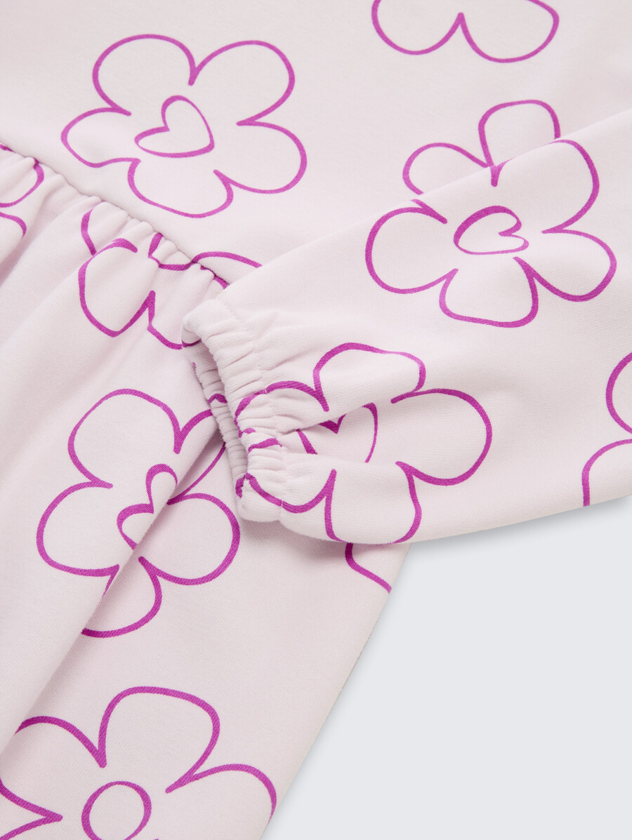 robe sweat-shirt à motif floral