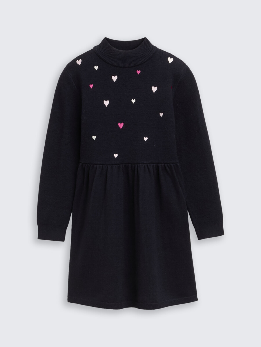 robe courte en maille brodée