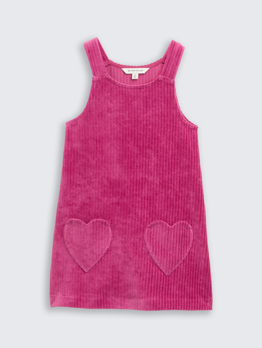 robe courte en velours côtelé avec poches en forme de cœur
