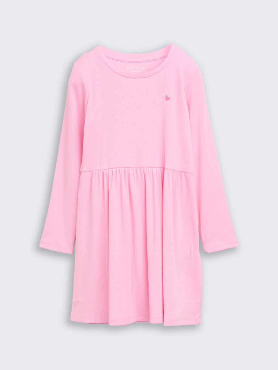 robe courte à texture côtelée