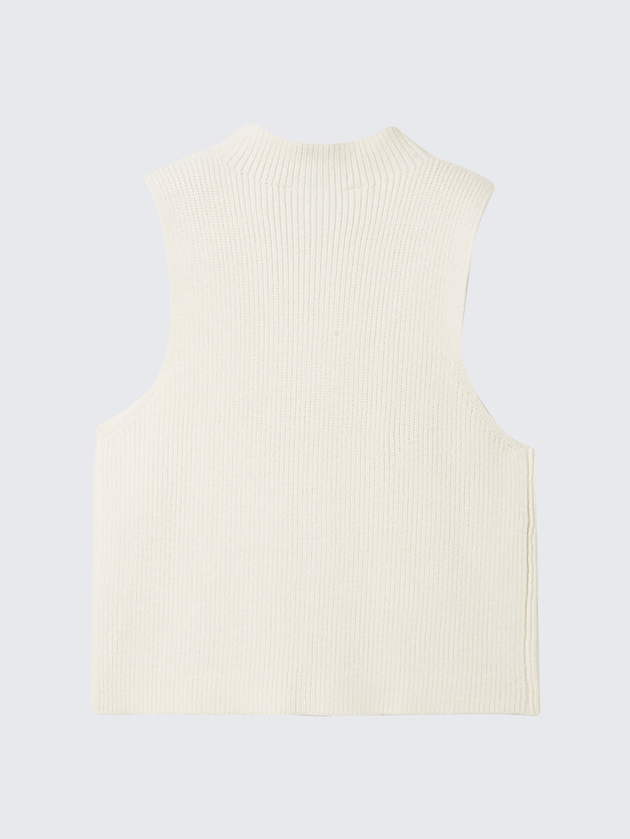 pull sans manches à col zippé