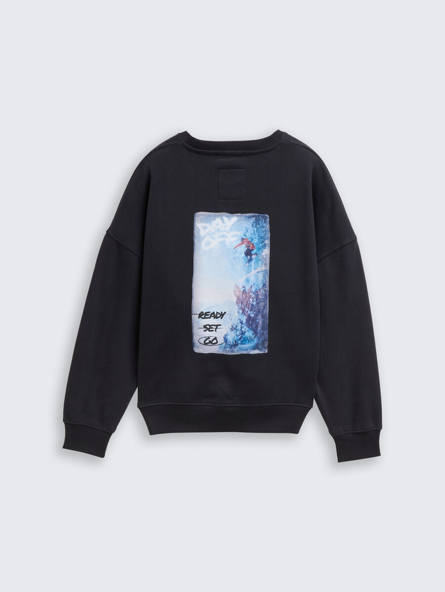 sweat-shirt oversize avec imprimé au dos