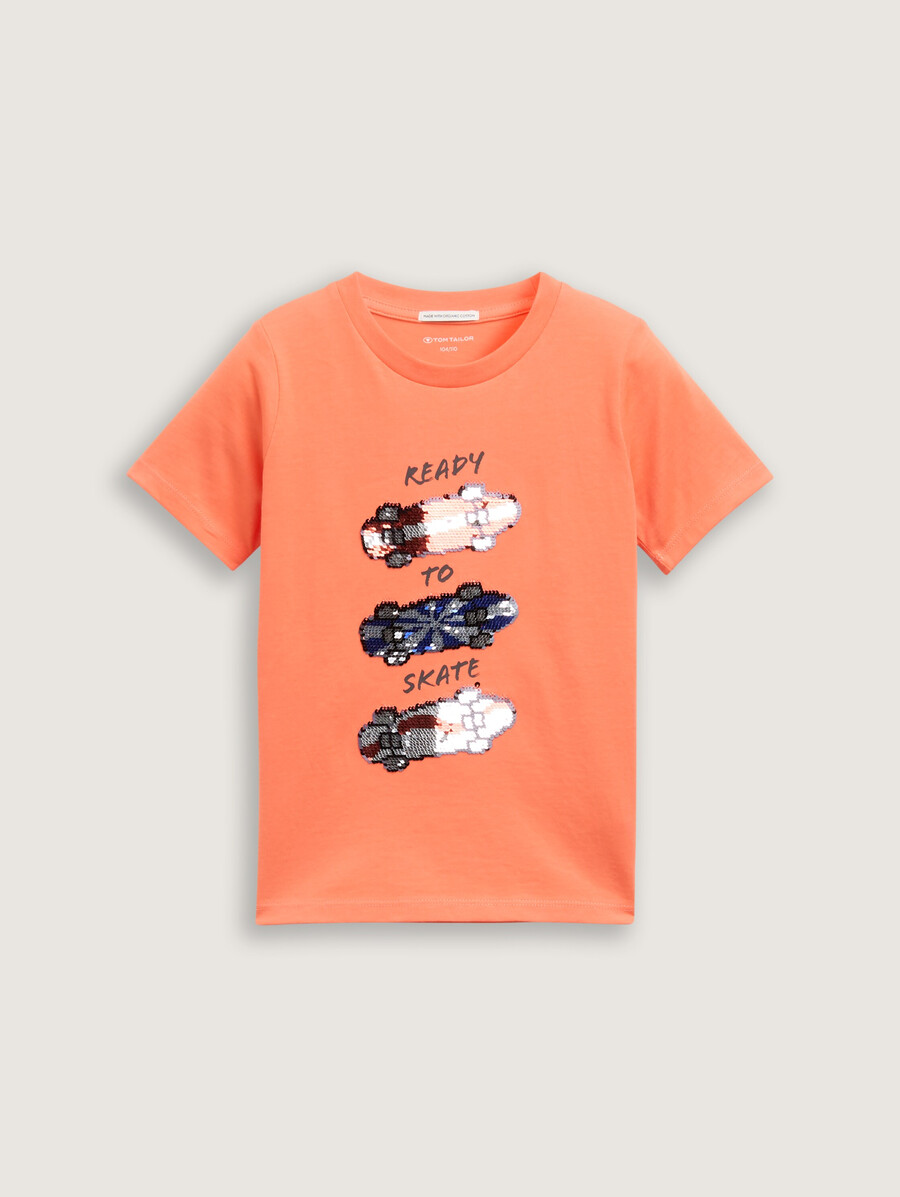 t-shirt à sequins réversibles