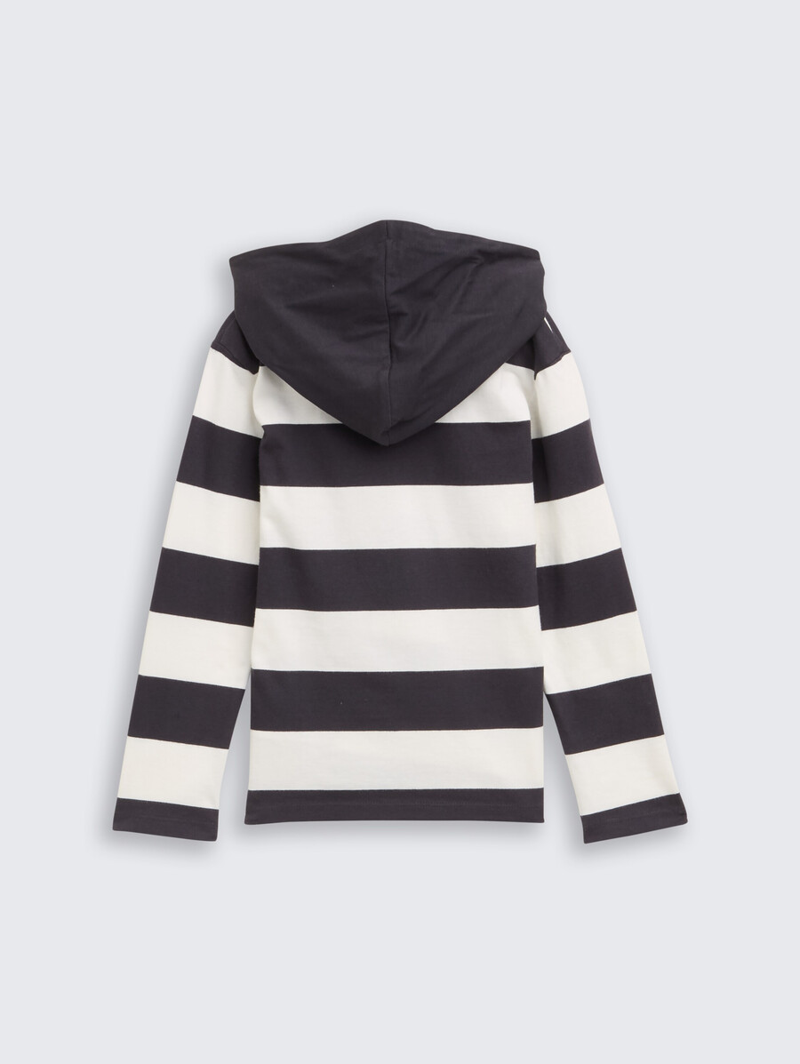 sweat à capuche à manches longues avec motif rayé