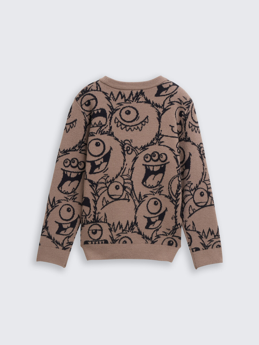 pull en maille à imprimé intégral
