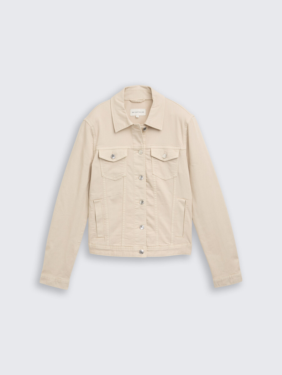 veste en jean à poches fendues